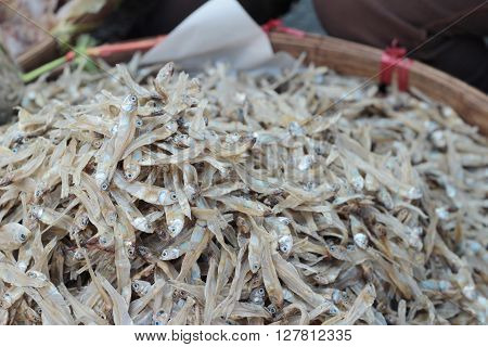 dried fish for cooking in the market