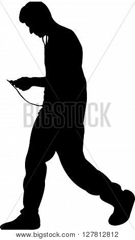 a man body black color silhouette vector