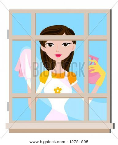 Очистка окна - вектор