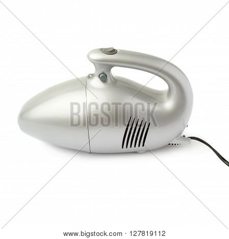 Gray Hand held small vacuum cleaner isolated over the white background