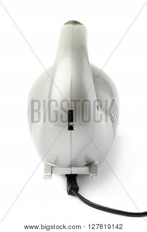 Gray Hand held small vacuum cleaner isolated over the white background