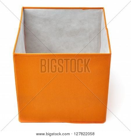 Orange foot stool ottoman pouffe over isolated white background