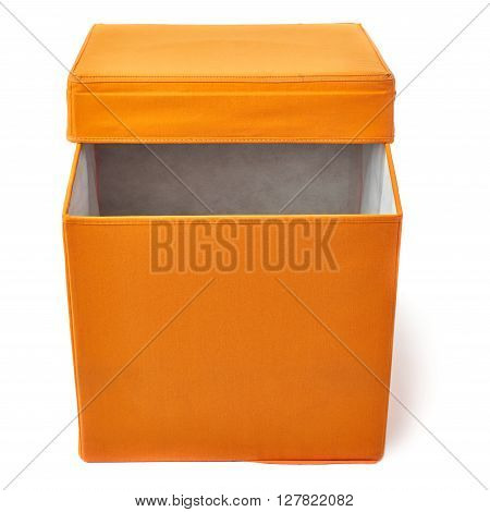 Orange foot stool ottoman pouffe over isolated white background