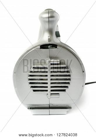 Gray Hand held small vacuum cleaner isolated over the white background
