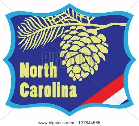Welcome to North Carolina road stand. Vector illustration.
