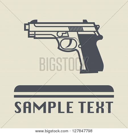 Pistol gun icon or sign, vector illustration