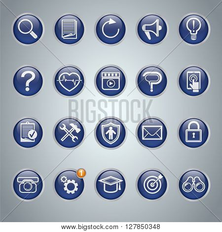 Business icons set. 20 icons. Illustration eps 10
