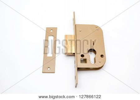 an security lock with cylinder and key door handle