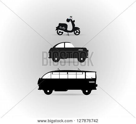 Black and white logos land transport motor