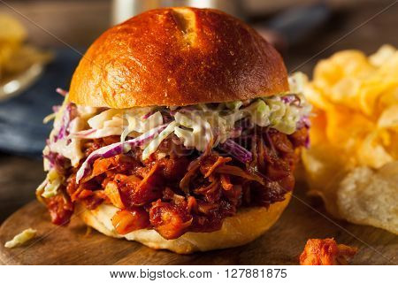 Homemade Vegan Pulled Jackfruit Bbq Sandwich