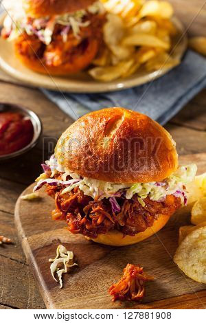 Homemade Vegan Pulled Jackfruit Bbq Sandwich