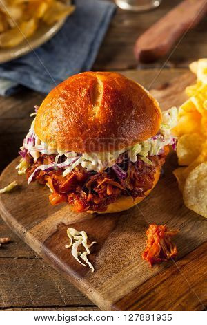 Homemade Vegan Pulled Jackfruit Bbq Sandwich