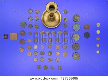 PERM RUSSIA - APR 4 2015: Ancient coins in Museum of Local History