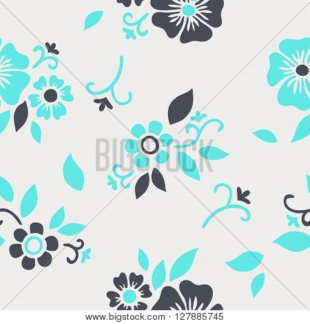 vector seamless pattern with floral ornamental elements