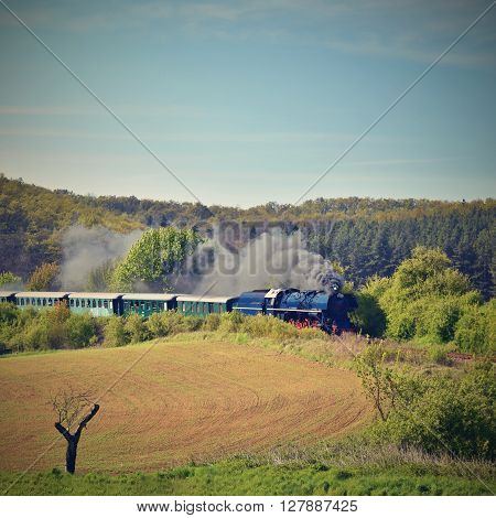 Historic Steam Train. Specially Launched Czech Old Steam Train Trips And For Traveling Around The Cz