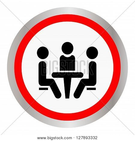 Conference icon. People sitting at the table. Vector illustration