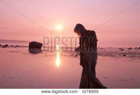 Pôr do sol-de-rosa