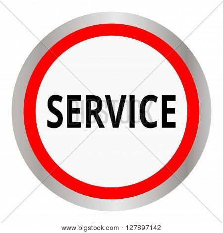 Vector icon with the word SERVICE. Vector illustration