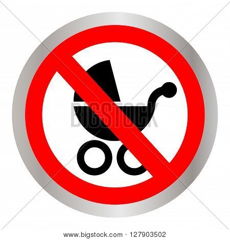 Icon no wheelchair in the red circle. Vector illustration