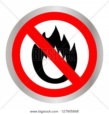 No Fire sign. Prohibition open flame symbol.