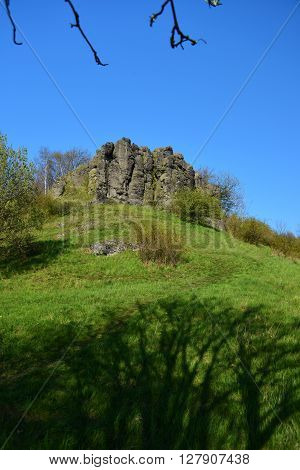 Spring view from Lysa hill in north czech republic