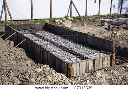 Formwork to build a foundation for a building