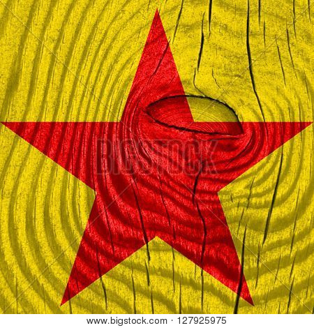 Communist sign with red and yellow colors