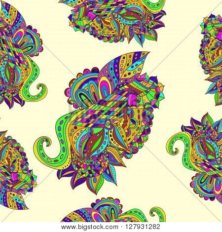 color pattern doodle painting seamless pattern swirls