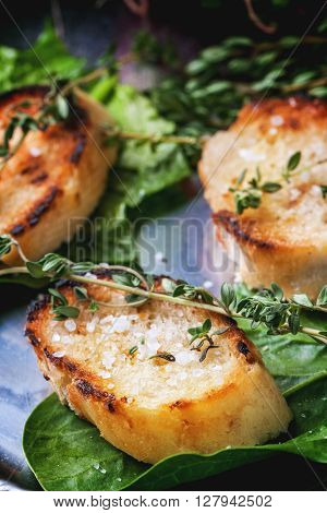 Fried Bread Croutons With Thym