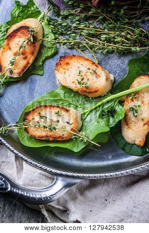 Fried Bread Croutons With Thym