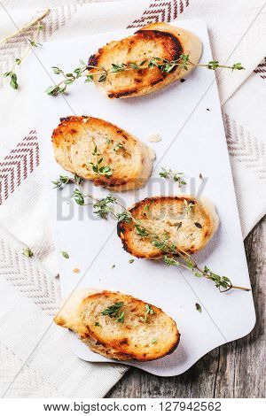 Fried Bread Croutons With Thym