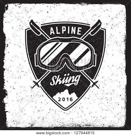 Skiing Emblem. Logotype Template
