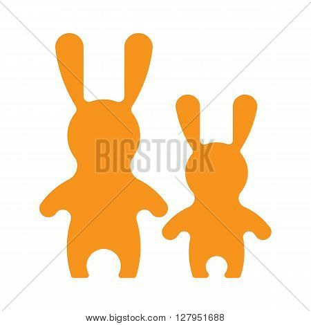 Vectorr rabbit illustration. Adorable hare family in flat style. Vector hare icon. Bunny cartoon flat style icons.