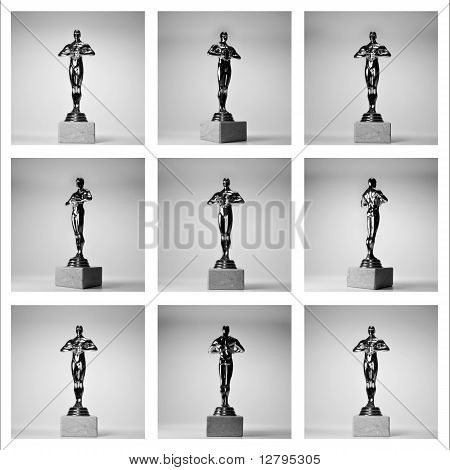 collage van de negen gouden aanbestedende figuren op th? witte achtergrond
