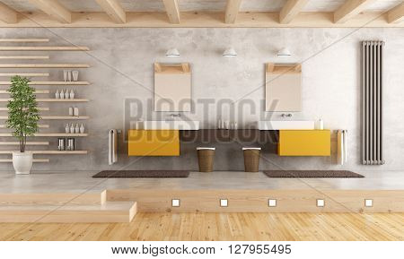 Contemporary Bathroom With Double Washbasin