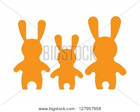 Vectorr rabbit illustration. Adorable hare family in flat style. Vector hare icon. Bunny cartoon flat style icons.