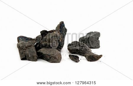 Large coal lump isolated on white background