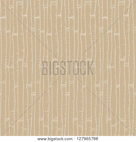 Seamless bamboo pattern. Ink texture. Hand drawn beige background. Ready design for textile fabric surface textures packaging.
