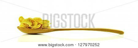 cornflakes cereal close up isolated on white background