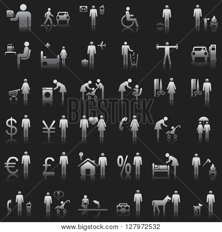 Website and Internet Icons -- People vector illustration.