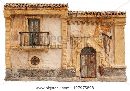 Artistic miniature of ancient sicilian poor house