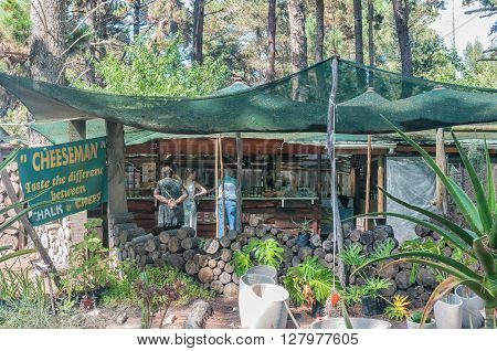 PLETTENBERG BAY SOUTH AFRICA - MARCH 3 2016: A cheese farm stall at The Heath near Plettenberg Bay on the road to Knysna
