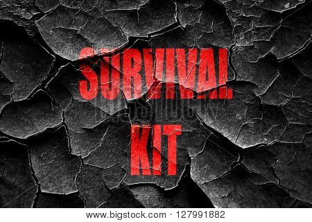 Grunge cracked Survival kit sign