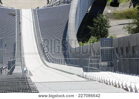 Oslo, Norway - Aug 26, 2016: Holmenkollbakken Is A Large Ski Jumping Hill Located At Holmenkollen In