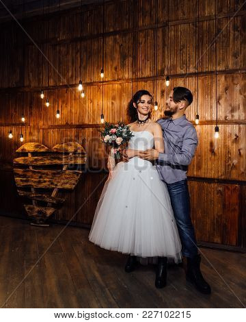 Wedding In The Style Of Rock. Rocker Or Biker Wedding.
