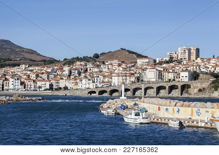 Banyuls-sur-mer, France- January 24, 2012: View Of Touristic Village Of Banyuls-sur-mer, South Franc