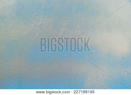 Background Pattern, Horizontal Texture Of Blue Metal Plate With Copy Space For Text Decorated.