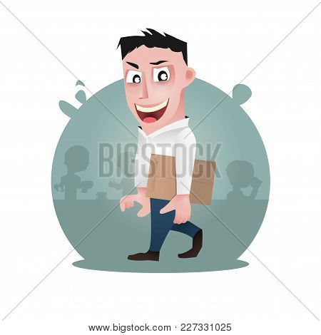 Character Design Of An Office Person Walking