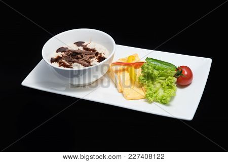 Cheese & Chocolate Dessert With Eggs And Vegetables