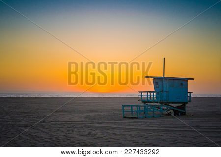 Lifeguard Stand On The Beach In Southern California